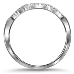 14kt White Gold Womens Round Diamond Wedding Contoured Band 1/20 Cttw