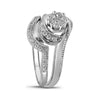 14kt White Gold Round Diamond Bridal Wedding Ring Band Set 3/8 Cttw