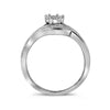 14kt White Gold Round Diamond Bridal Wedding Ring Band Set 3/8 Cttw