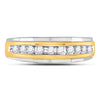 10kt Two-tone Gold Mens Round Diamond Wedding Band Ring 1/4 Cttw