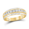 10kt Two-tone Gold Mens Round Diamond Wedding Band Ring 1/4 Cttw