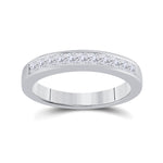 14kt White Gold Womens Princess Diamond Wedding Band 1/2 Cttw