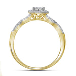 14kt Yellow Gold Round Diamond Bridal Wedding Ring Band Set 1/2 Cttw