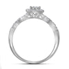 14kt White Gold Diamond Round Bridal Wedding Ring Band Set 1/2 Cttw