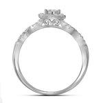 14kt White Gold Diamond Round Bridal Wedding Ring Band Set 1/2 Cttw