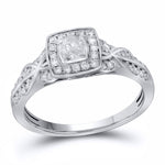 14kt White Gold Round Diamond Solitaire Bridal Wedding Engagement Ring 1/2 Cttw