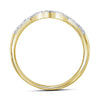 14kt Yellow Gold Round Diamond Swirl Bridal Wedding Ring Band Set 1 Cttw