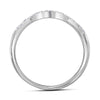 14kt White Gold Round Diamond Swirl Halo Bridal Wedding Ring Band Set 1 Cttw