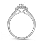 14kt White Gold Round Diamond Bridal Wedding Ring Band Set 1 Cttw