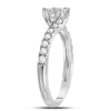 14kt White Gold Round Diamond 2-stone Bridal Wedding Engagement Ring 1/2 Cttw