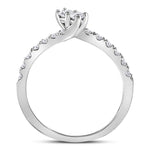 14kt White Gold Round Diamond 2-stone Bridal Wedding Engagement Ring 1/2 Cttw