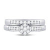 10kt White Gold Round Diamond Bridal Wedding Ring Band Set 1/2 Cttw