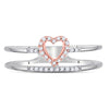 10kt Two-tone White Gold Womens Round Diamond Split-shank Heart Ring 1/10 Cttw