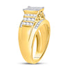 10kt Yellow Gold Womens Princess Diamond Cluster Ring 1 Cttw