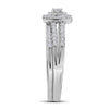 10kt White Gold Round Diamond Split-shank Bridal Wedding Ring Band Set 1/2 Cttw