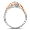 14kt Two-tone Gold Round Diamond 2-stone Bridal Wedding Engagement Ring 1/2 Cttw