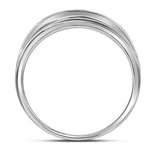 10kt White Gold Mens Round Diamond Wedding Band Ring 1/4 Cttw