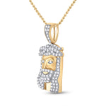 10kt Yellow Gold Mens Round Diamond Jesus Face Charm Pendant 1/3 Cttw