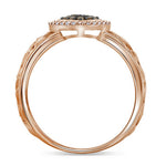 10kt Rose Gold Womens Round Brown Diamond Heart Ring 1/4 Cttw