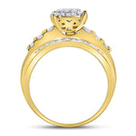 10kt Yellow Gold Round Diamond Cluster Bridal Wedding Engagement Ring 1/2 Cttw