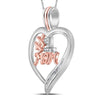 Sterling Silver Womens Round Diamond #1 Mom Heart Pendant 1/10 Cttw