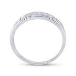 10kt White Gold Mens Princess Diamond Single Row Wedding Band Ring 3/4 Cttw