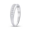 10kt White Gold Mens Princess Diamond Single Row Wedding Band Ring 3/4 Cttw