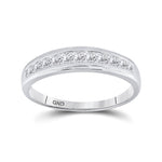 10kt White Gold Mens Princess Diamond Single Row Wedding Band Ring 3/4 Cttw