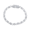 Sterling Silver Womens Round Diamond Heart Bracelet 1 Cttw