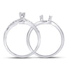 10kt White Gold Round Diamond Bridal Wedding Ring Band Set 1/3 Cttw