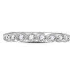 10kt White Gold Womens Round Diamond Stackable Band Ring 1/10 Cttw