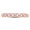 10kt Rose Gold Womens Round Diamond Stackable Band Ring 1/10 Cttw