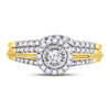 10kt Yellow Gold Round Diamond Bridal Wedding Ring Band Set 1/3 Cttw