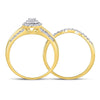 10kt Yellow Gold Round Diamond Bridal Wedding Ring Band Set 1/3 Cttw