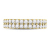 14kt Yellow Gold Womens Round Diamond Double Row Eternity Wedding Band 2 Cttw