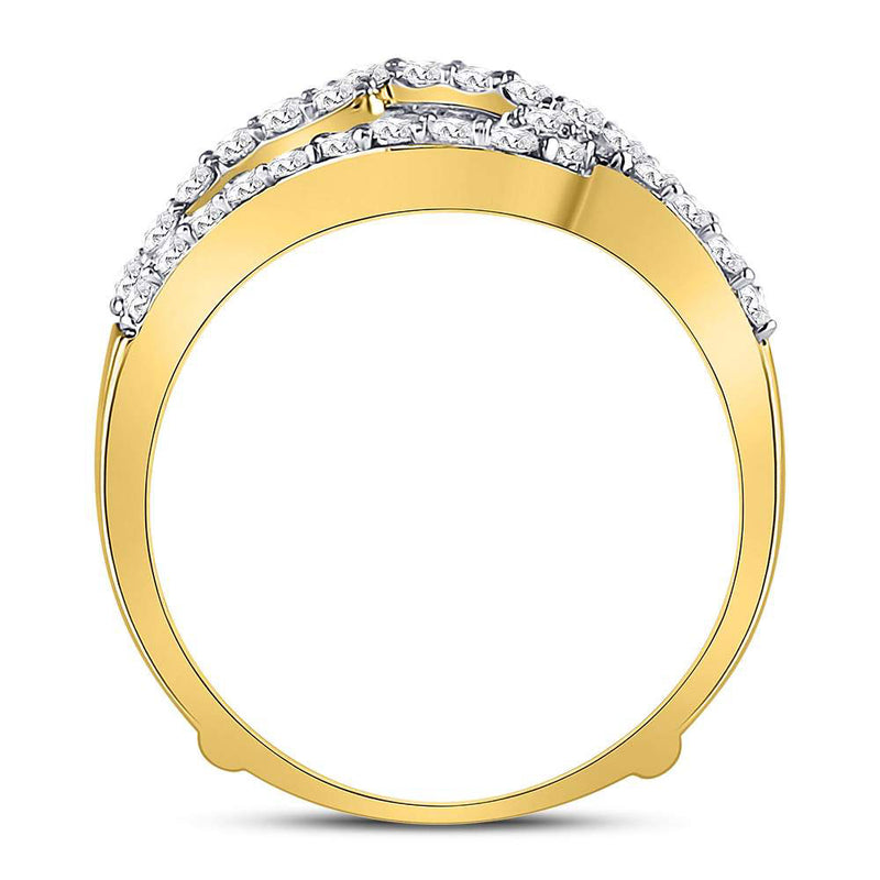 14kt Yellow Gold Womens Round Diamond Solitaire Enhancer Wedding Band 3/4 Cttw