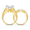 14kt Yellow Gold Princess Diamond Bridal Wedding Ring Band Set 5 Cttw