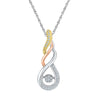 10kt Tri-Tone Gold Womens Round Diamond Fashion Pendant 1/8 Cttw