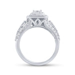 14kt White Gold Princess Diamond Princess EGL Bridal Wedding Engagement Ring 1-1/3 Cttw