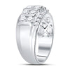 14kt White Gold Mens Round Diamond Wedding Channel Set Band Ring 2 Cttw