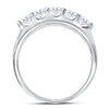 14kt White Gold Mens Round Diamond Wedding Channel Set Band Ring 2 Cttw