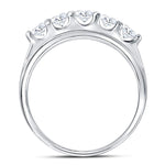 14kt White Gold Mens Round Diamond Wedding Channel Set Band Ring 2 Cttw