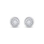 10kt White Gold Womens Round Diamond Solitaire Stud Earrings 1/4 Cttw