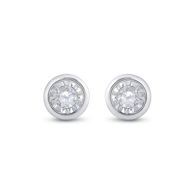 10kt White Gold Womens Round Diamond Solitaire Stud Earrings 1/4 Cttw