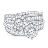 14kt White Gold Round Diamond Bridal Wedding Ring Band Set 1-3/4 Cttw