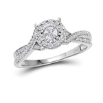 14kt White Gold Round Diamond Solitaire Bridal Wedding Engagement Ring 1/3 Cttw