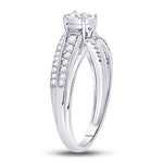 14kt White Gold Round Diamond Solitaire Bridal Wedding Engagement Ring 1/2 Cttw