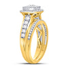 14kt Yellow Gold Round Diamond Bridal Wedding Ring Band Set 1 Cttw