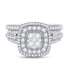 14kt White Gold Round Diamond Bridal Wedding Ring Band Set 1 Cttw