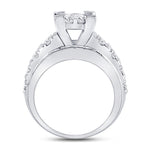 14kt White Gold Princess Diamond Cluster Bridal Wedding Engagement Ring 3 Cttw